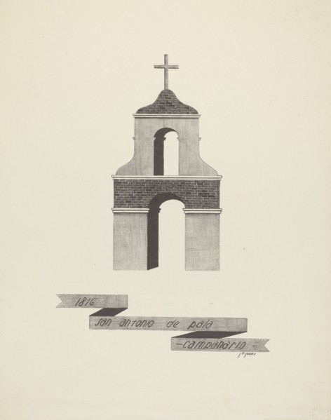 San Antonio de Pala - Campanario, 1935/1942. Creator: James Jones.