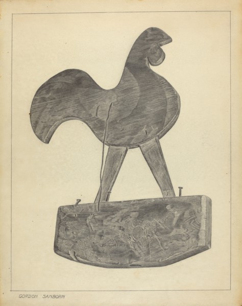 Cock Weather Vane, c. 1937. Creator: Gordon Sanborn.