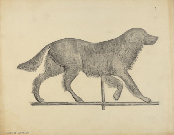 Dog Weather Vane, c. 1938. Creator: Gordon Sanborn.