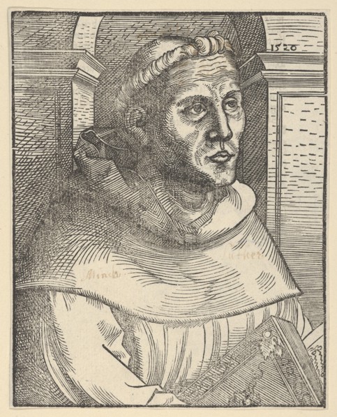 Copy of Luther as an Augustinian Friar, Half Length, 1520., 1520. Creator: Anon.