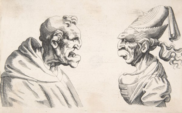 Two Grotesque Heads, 1640s., 1640s. Creator: Anon.