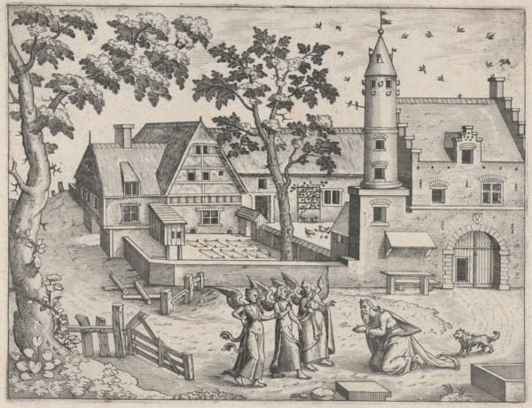 Landscape with Abraham and Three Angels, ca. 1570., ca. 1570. Creators: Anon, Lucas Gassel.
