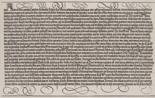 Explanatory Text, Part III,from the Arch of Honor, proof, dated 1515, printed 1517-18, 1515. Creator: Hieronymus Andreae.