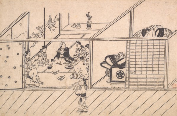 A Banquet in a Joroya, ca. 1680. Creator: Hishikawa Moronobu.
