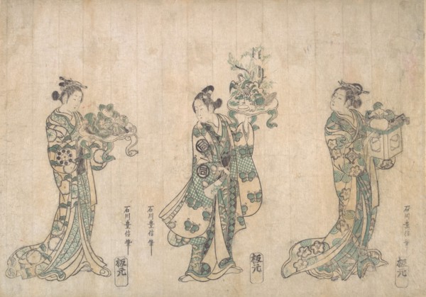 Three Actors, 1750 or 1751. Creator: Ishikawa Toyonobu.