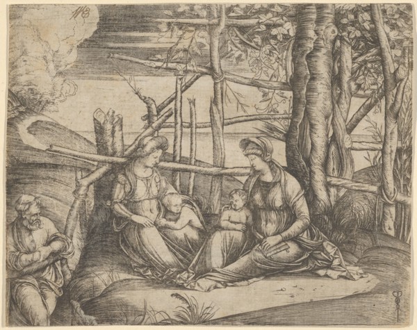 The Virgin and Child with Saint Elizabeth and John the Baptist in a landscape, St Jose..., ca. 1503. Creator: Jacopo de' Barbari.