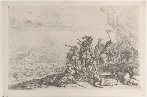 Aiding the wounded after a battle, 1635-60. Creator: Jacques Courtois.