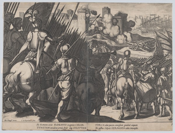 Plate 4: The victory of Goleta, near Tunis, from the Triumphs of Charles V, 1614. Creator: Jacob III de Gheyn.