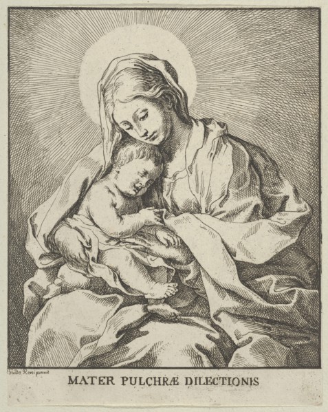 The Virgin holding the infant Christ, after Reni, ca. 1720-70. Creator: Johann Christoph Winkler.