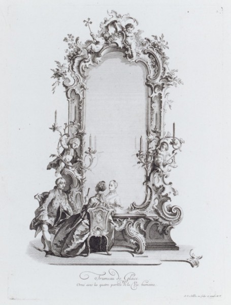 Trumeau de Glace, Orné avec les quatres parties de la Vie humaine, 18th century., Creator: Johann Esaias Nilson.