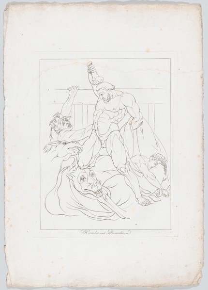 Hercules Slays Diomedes and his Flesh-Eating Mares (Apollodorus, II, 5, 8 and Quintus Smyr..., 1806. Creator: Johann Heinrich Lips.
