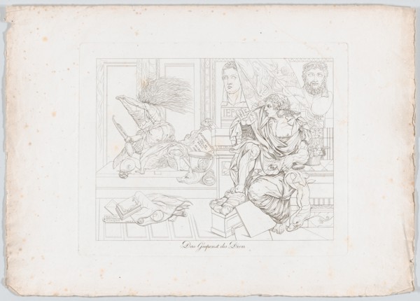 Das Gespenst des Dion (The Apparition Appears to Dion Wielding a Broom, Plutarch, Dion, 55..., 1806. Creator: Johann Heinrich Lips.