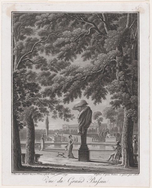 View of the Grand Basin of the Tuileries (behind the statue of Autumn), ca. 1803. Creator: Johann Heinrich Troll.