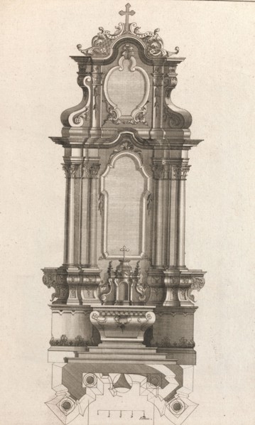 Design for a Monumental Altar, Plate m from 'Unterschiedliche Neu Inventier..., Printed ca. 1750-56. Creator: Johann Michael Leüchte.