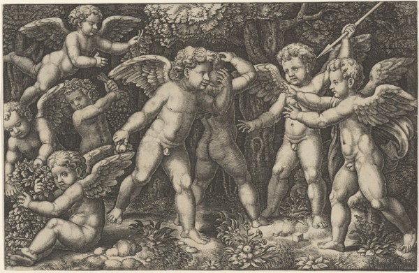Eight putti playing, 1530-60. Creator: Master of the Die.