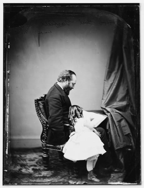President James A. Garfield & daughter, between 1860 and 1875. Creator: Unknown.