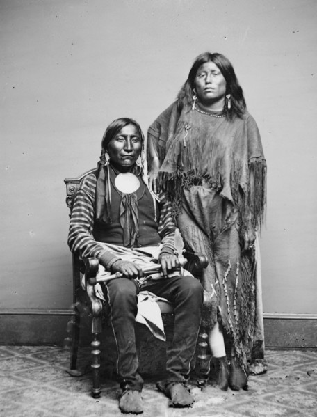 Lone Wolf and his wife Etla, Kiowa Indians, between 1855 and 1865. Creator: Unknown.