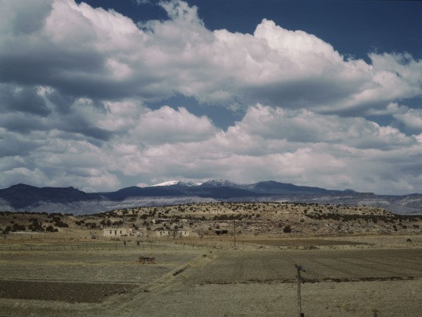 Indian houses and farms on the Laguna Indian reservation, Laguna New Mexico, 1943. Creator: Jack Delano.