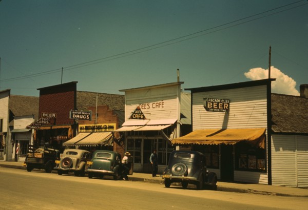 On main street of Cascade, Idaho ..., 1941. Creator: Russell Lee.