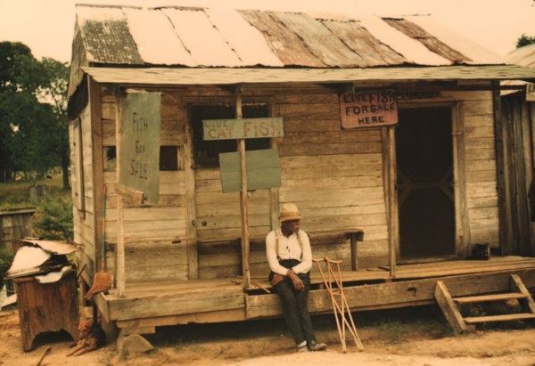 A store with live fish for sale, vicinity of Natchitoches, La., 1940. Creator: Marion Post Wolcott.