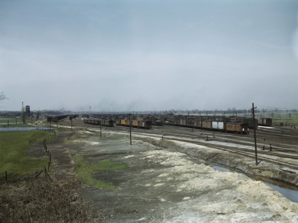 C. M. St. P. & P. R.R., general view of part of the yard, Bensenville, Ill., 1943. Creator: Jack Delano.
