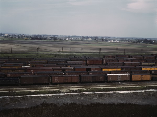 C. M. St. P. & P. R.R., general view of part of the yard, Bensenville, Ill., 1943. Creator: Jack Delano.