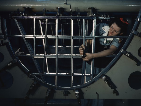 Helen Bray, who left school to become a mech..., Consolidated Aircraft Corp, Fort Worth, Texas, 1942 Creator: Howard Hollem.