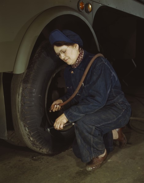 War production workers at the Heil Company making gasoline trailer..., Milwaukee, Wisconsin, 1943. Creator: Howard Hollem.