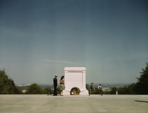 Sailor and girl at the Tomb of the Unknown Soldier, Washington, D.C. , 1943. Creator: John Collier.