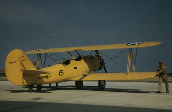 Marine power plane which tows the training gliders at Page Field, Parris Island, S.C., 1942. Creator: Alfred T Palmer.