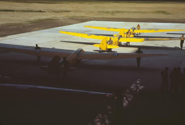 Training gliders at the Marine [Corp]'s Page Field, Parris Island, S.C., 1942. Creator: Alfred T Palmer.