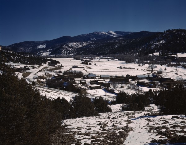 Placita, New Mexico, on the Rio Pueblo, 1943. Creator: John Collier.