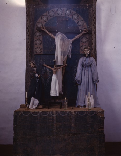 Altar in the church, Trampas, New Mexico, 1943. Creator: John Collier.