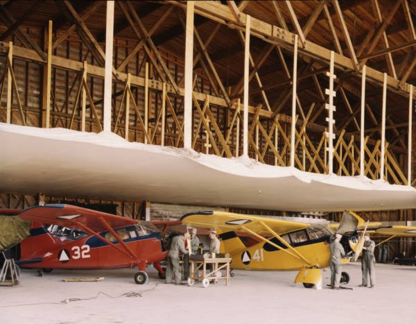 Civil Air Patrol Base, Bar Harbor, Maine, 1943. Creator: John Collier.