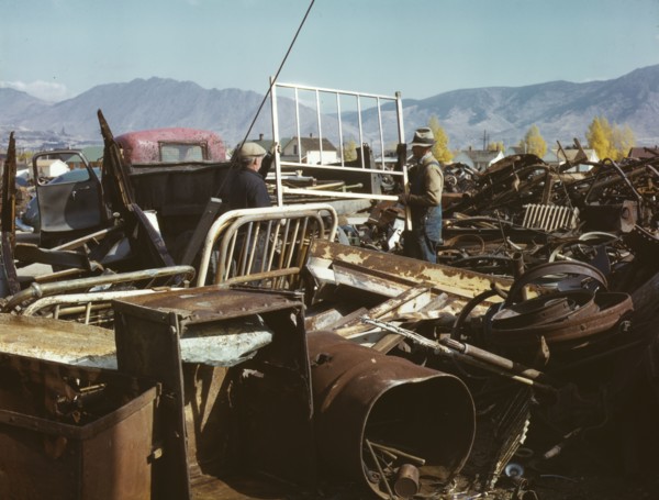 Scrap and salvage depot, Butte, Montana, 1942. Creator: Russell Lee.