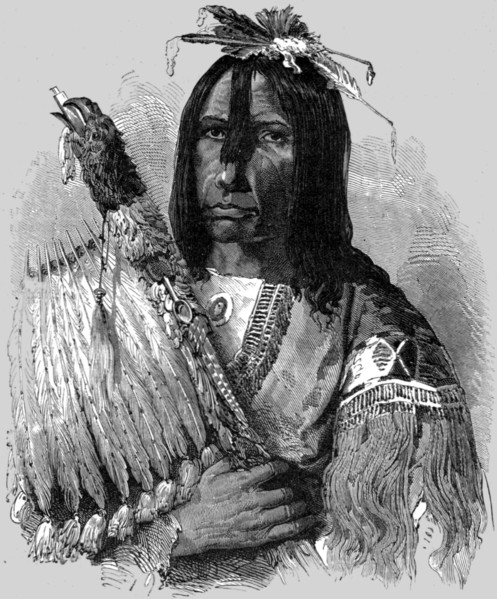'Hashquaht Chief, in War Dress; In pawn in an Indian village', 1875.  Creator: Unknown.
