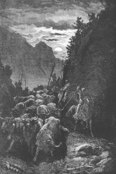 'Bulls for the Fight; An Autumn Tour in Andalusia', 1875. Creator: Gustave Doré.