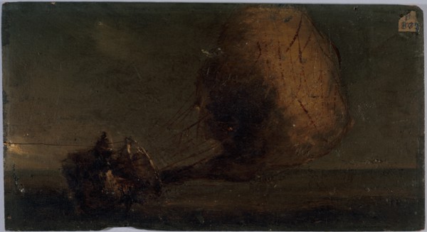 Aerostat falling, c1860.
