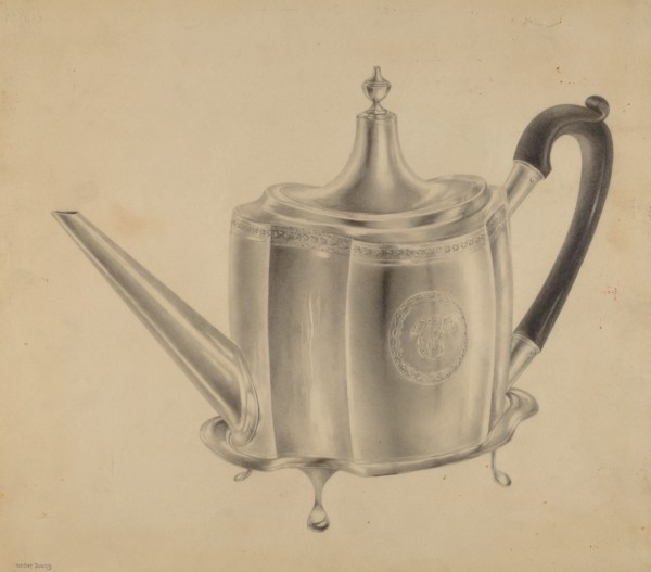 Silver Teapot, c. 1938.