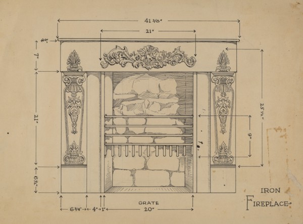 Iron Fireplace, c. 1936.