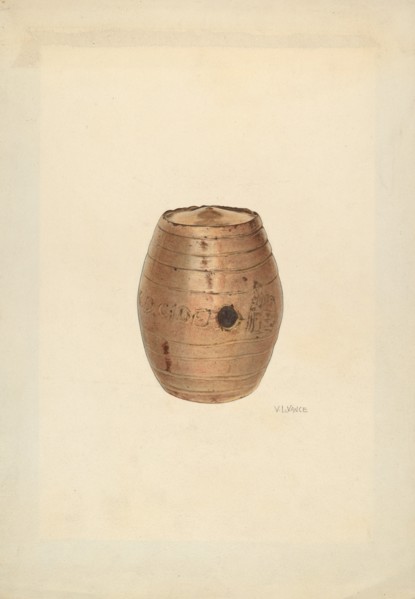 Stoneware Flask, c. 1940.