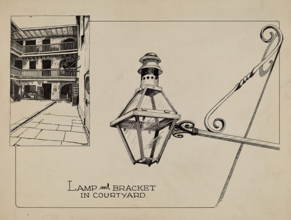 Wrought Iron Lamp, c. 1936.