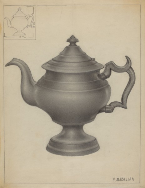 Pewter Teapot, c. 1936.