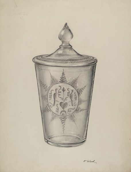 Covered Flip Glass, c. 1940.