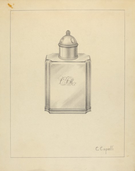 Silver Tea Caddy, c. 1939.