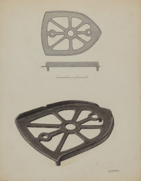 Flat Iron Holder, c. 1939.