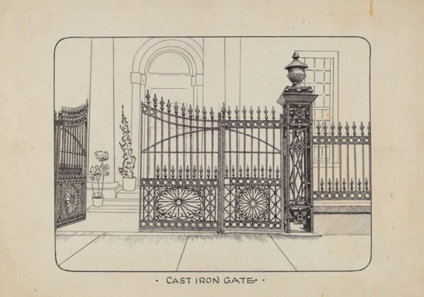 Iron Gate and Fence, c. 1936.
