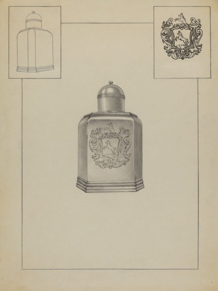 Silver Tea Caddy, c. 1937.