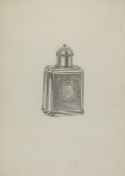 Silver Tea Caddy, c. 1937.