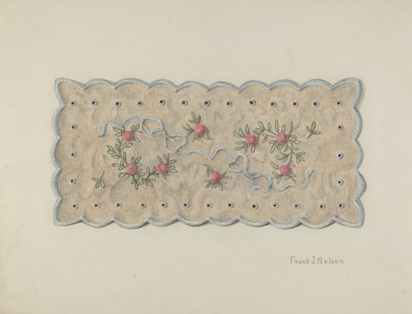 Pin Cushion Doily, c. 1939.